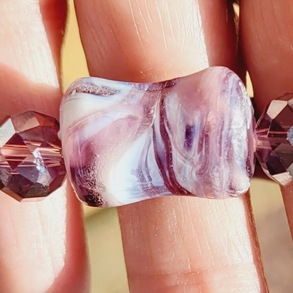 Multi Purple glass stone bracelet